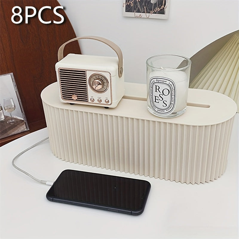 Cable Organizer With Lid For Office, Large Capacity Cable Organizer, Space Saving Desktop Outlet Cable Management Box For Home Office Living Room - Superb For Home Storage And Organization