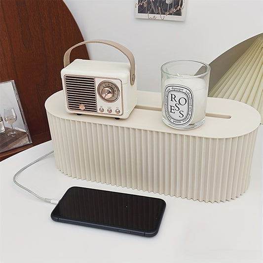 Cable Organizer With Lid For Office, Large Capacity Cable Organizer, Space Saving Desktop Outlet Cable Management Box For Home Office Living Room - Superb For Home Storage And Organization